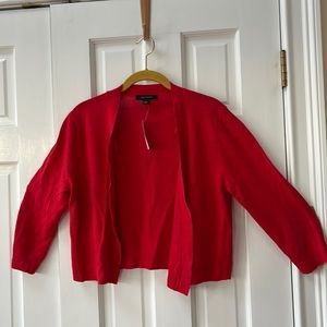 NWT Ann Taylor Red Linen open front Cardigan